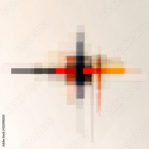 Retro-inspired Abstract Business Art with Iconic Hand Graphic for Successful Teamwork