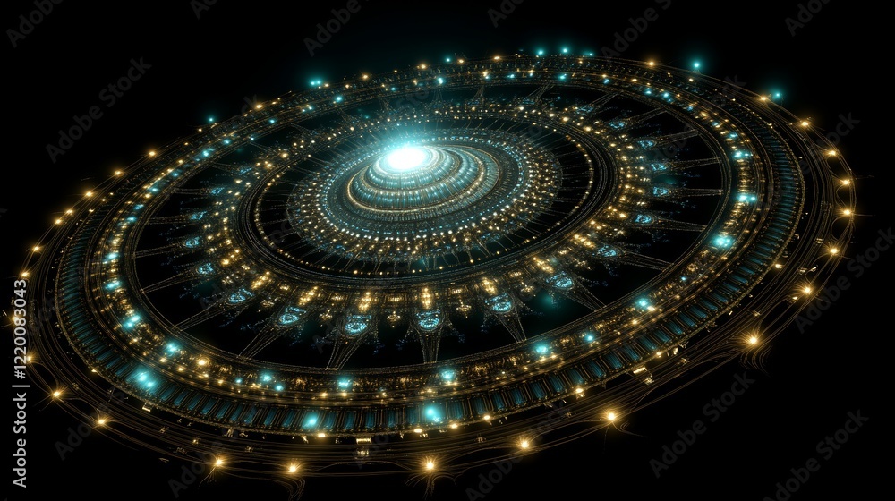 Celestial Orb Galactic Structure, Futuristic Design Celestial Orb Galactic Structure, Futuristic Design