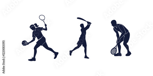 Wallpaper Mural Collection of Sport Player Silhouette. Sport Player Silhouette Collection, Athlete Figures, Sports Silhouette Vector Torontodigital.ca