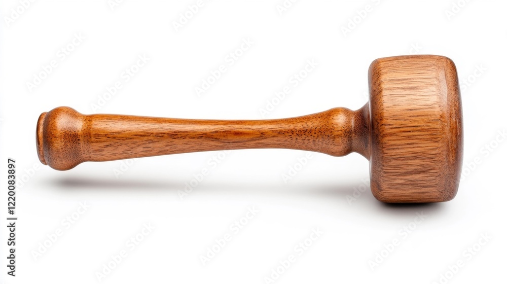 Wooden judge gavel on white background. Generative AI Wooden judge gavel on white background. Generative AI