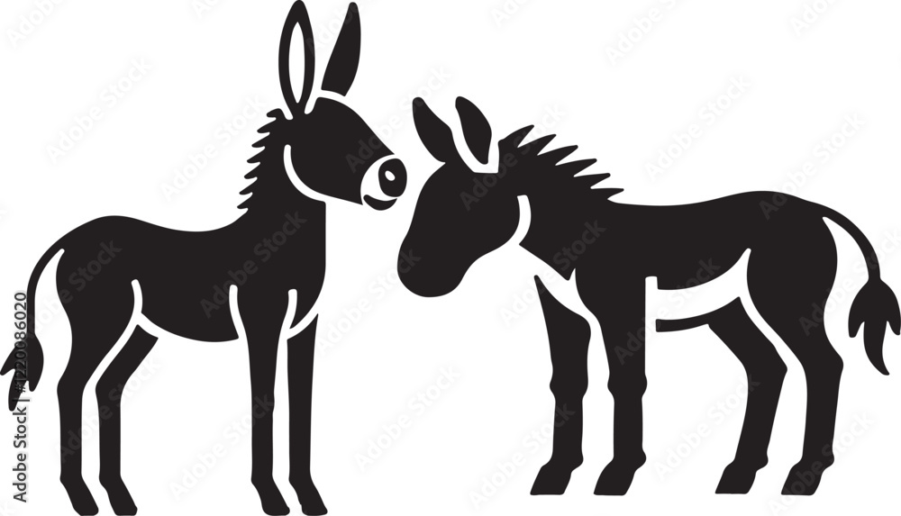 Obraz premium isolated donkey icon Vector, donkey Silhouette,donkey icon set, black donkey symbol for logo,color Vector illustration, Vector Graphic, EPS 10