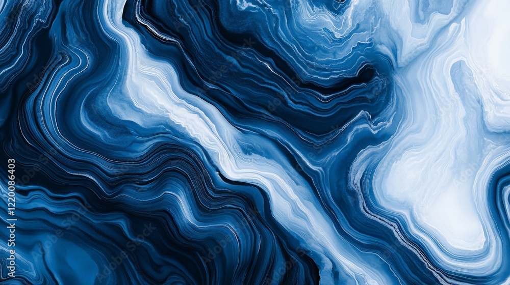 Fototapeta premium Abstract Blue Marble Texture: A Serene Visual Masterpiece