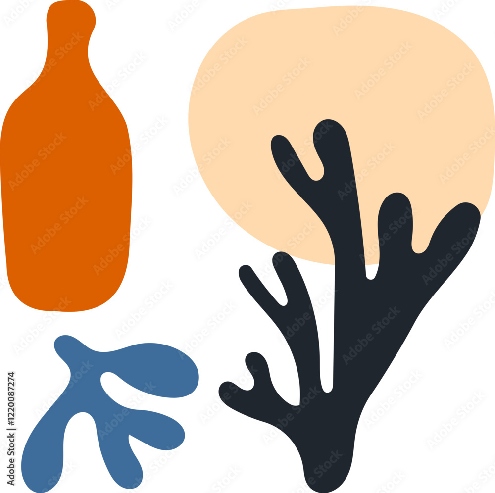 Abstract Organic Shape with Matisse Style. Vector Illustration Abstract Organic Shape with Matisse Style. Vector Illustration