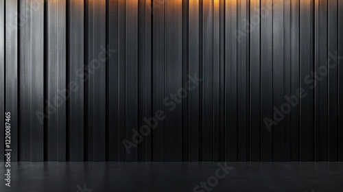 Wallpaper Mural Black Metal Wall Texture with Vertical Lines High Contrast Lighting Industrial Design Torontodigital.ca