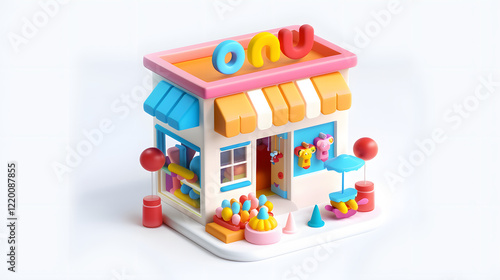 Toy Stand colorful isometric 3D photo