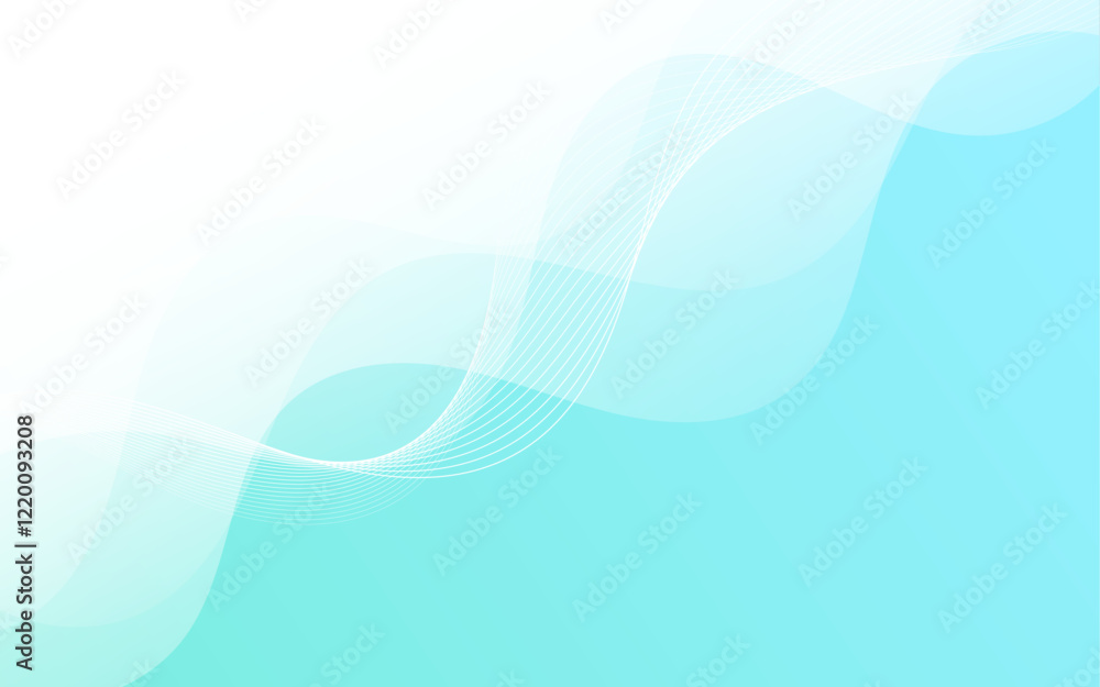 Obraz premium Minimalist abstract memphis,blue gradations,wave shape,white background,memphis,eps 10