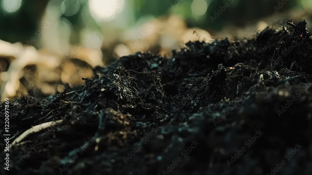 A time-lapse of composting materials in a garden, where plant matter is slowly decomposing into dark, rich compost. A time-lapse of composting materials in a garden, where plant matter is slowly decomposing into dark, rich compost.