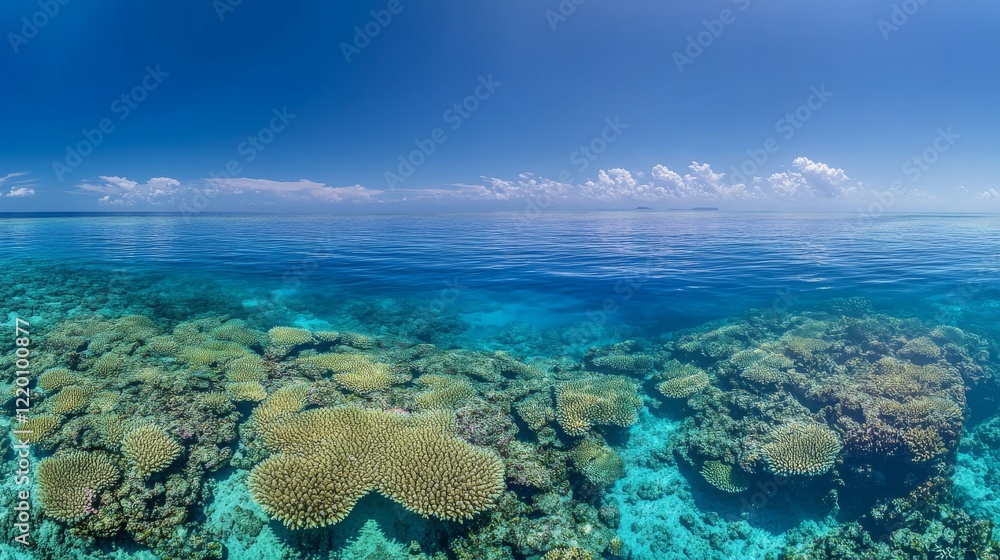 38.13. A panoramic aerial view of Montgomery Reef, with clear blue waters, deep green mangroves, and visible coral patches, highlighting the biodiverse marine life surrounding the reef. 38.13. A panoramic aerial view of Montgomery Reef, with clear blue waters, deep green mangroves, and visible coral patches, highlighting the biodiverse marine life surrounding the reef.