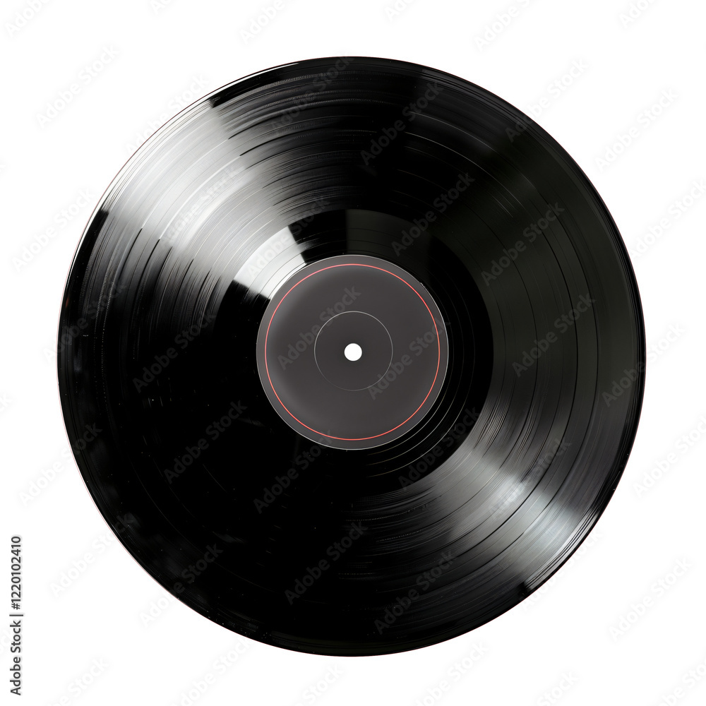 Obraz premium Black vinyl record isolated on transparent background