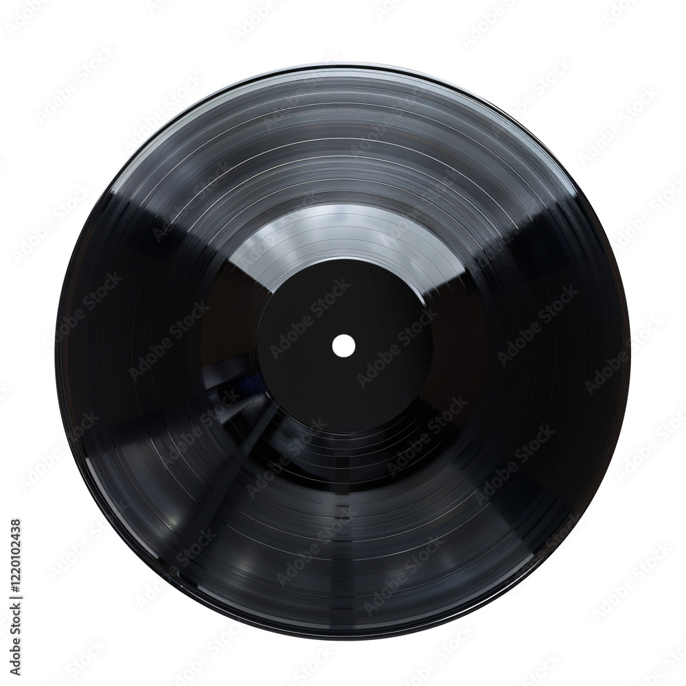 Obraz premium Black vinyl record isolated on transparent background