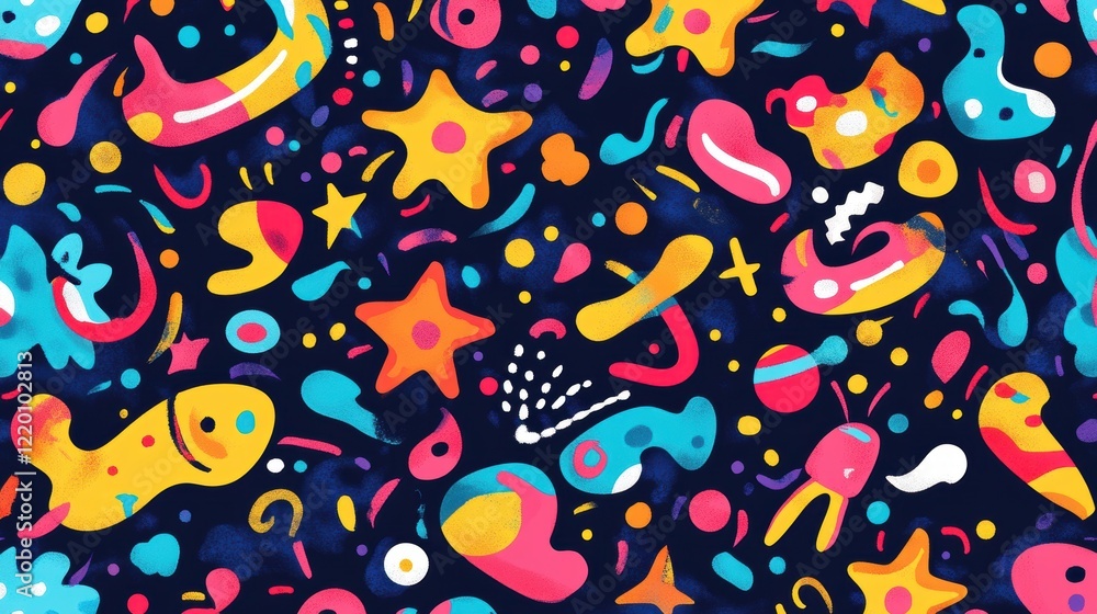 Abstract Colorful Shapes Dark Background Design Abstract Colorful Shapes Dark Background Design
