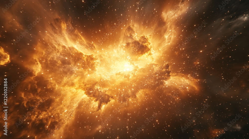 custom made wallpaper toronto digitalFiery Orange Nebula in Deep Space