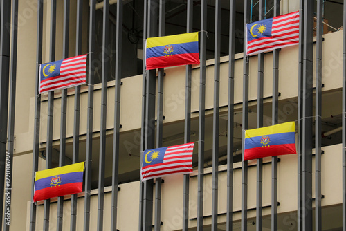 Photography The flag of the Federal Territories and Malaysia on a building in Kuala Lumpur