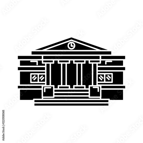 bank bulding symbol icon vector design sign black white color simple flat illustration collection set isolate icon . vector illustration, pictogram isolated on white background. color editable
