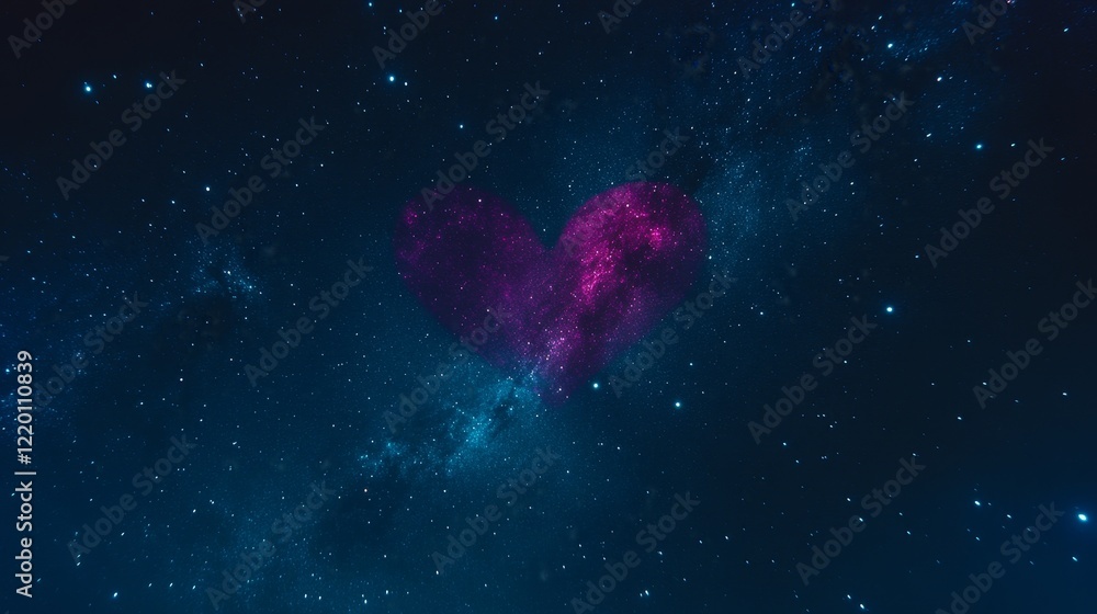 Obraz premium Cosmic Heart Nebula Celestial Love in the Milky Way (1)