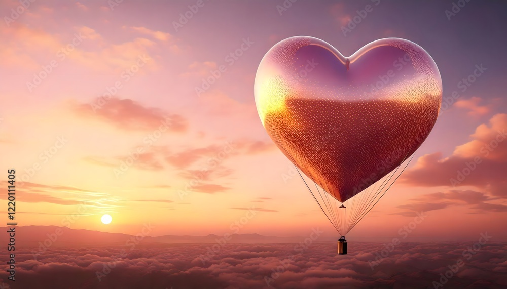 Fototapeta premium Romantic heart-shaped balloon