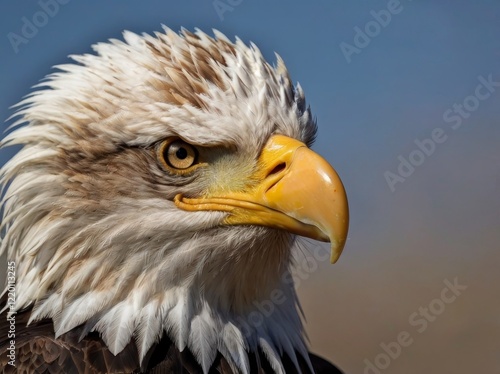 Bald Eagle
The national bird of the United States, the Bald Eagle features a striking white head, brown body, and yellow beak, embodying both power and elegance.full body  photo