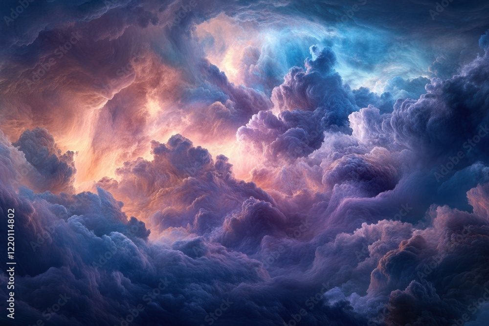 Fototapeta premium Soft dreamy pastel clouds with abstract and surreal lighting