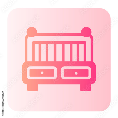 baby crib gradient icon