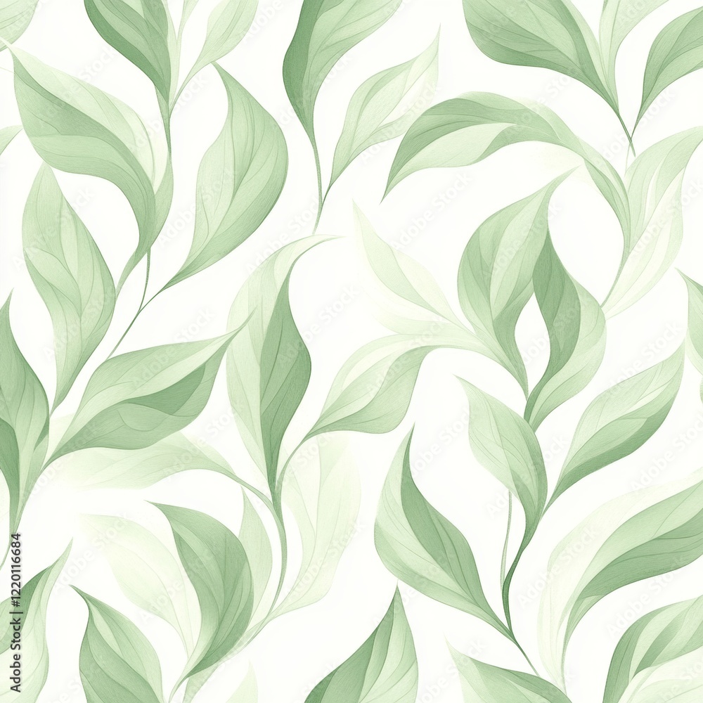 A green leafy pattern with white background A green leafy pattern with white background