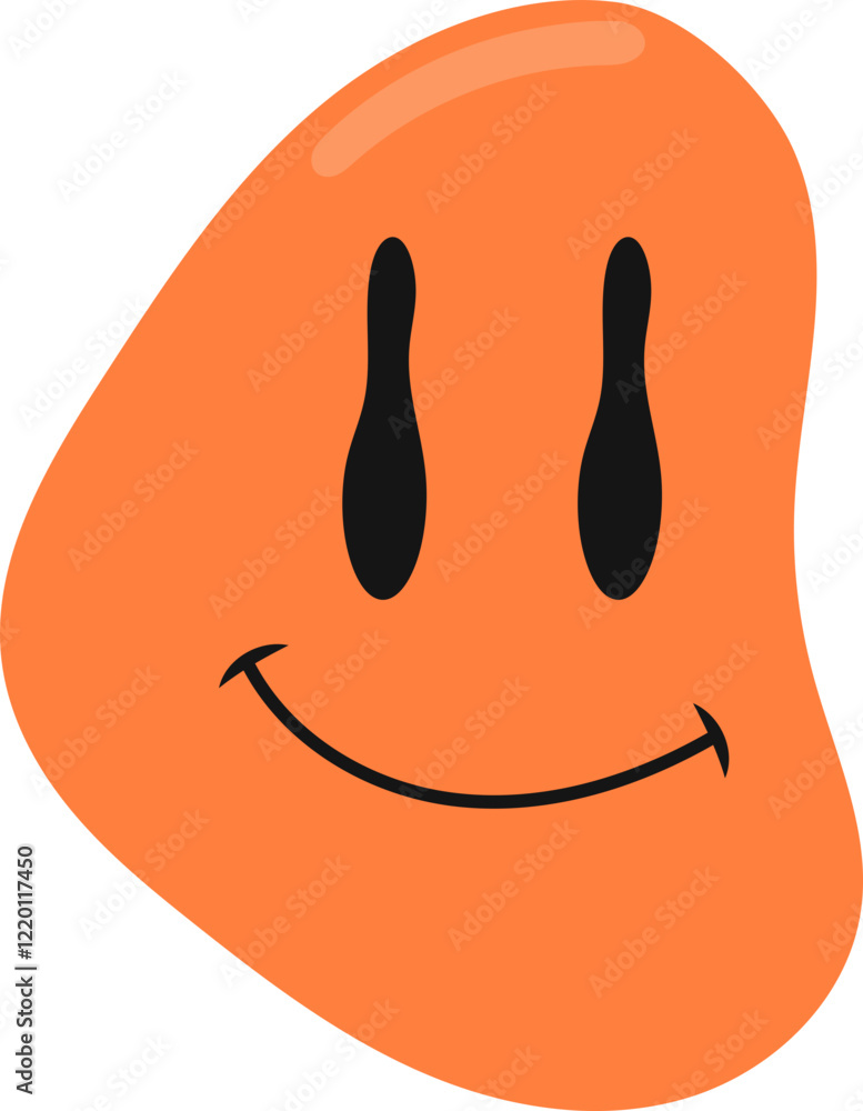 Psychedelic Melting Emoticon. Vector Illustration in Flat Cartoon Concept Psychedelic Melting Emoticon. Vector Illustration in Flat Cartoon Concept