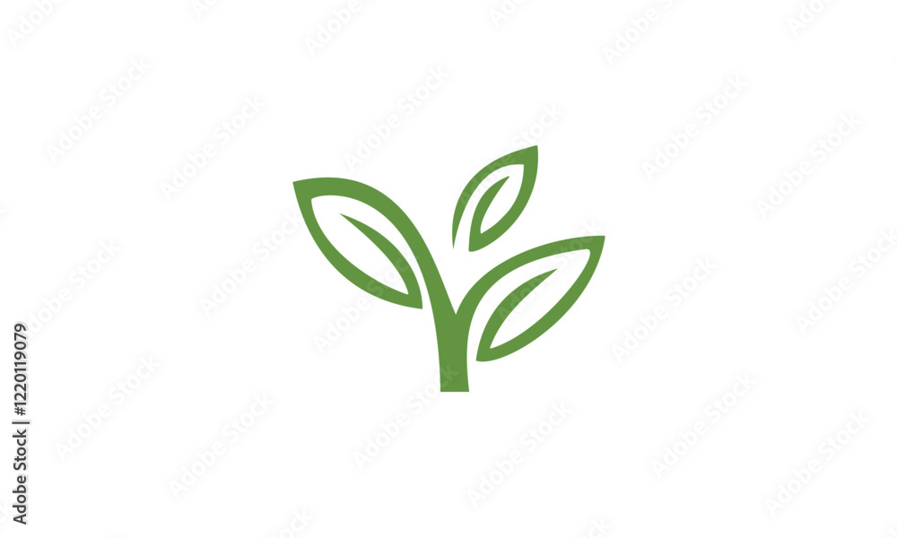 Obraz premium green leaf logo