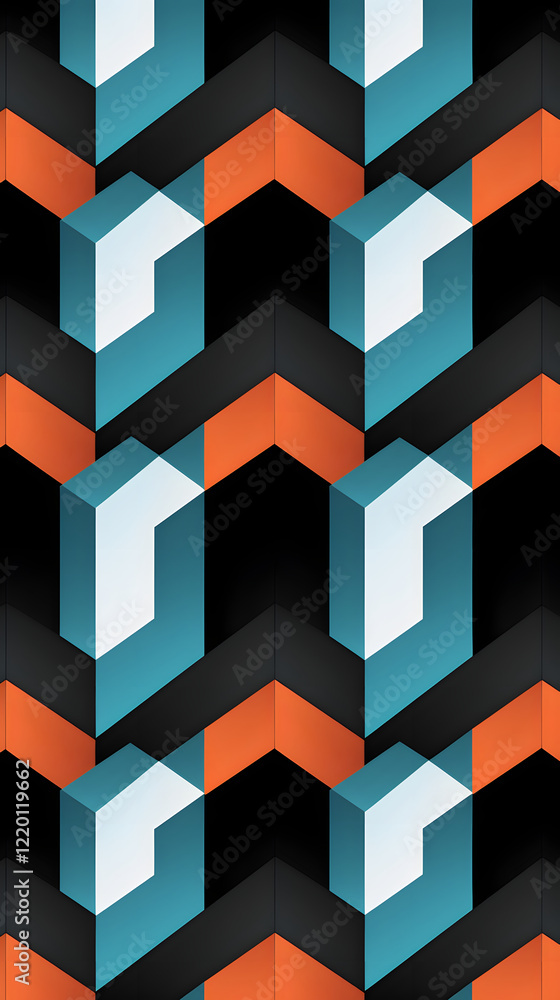 Fototapeta premium Digital retro geometric pattern graphics poster background