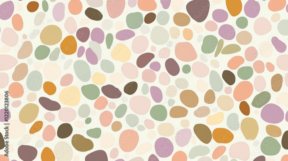 A light green background with small, round shapes in various shades of pastel pink, purple, brown, yellow, orange, and white. A light green background with small, round shapes in various shades of pastel pink, purple, brown, yellow, orange, and white.