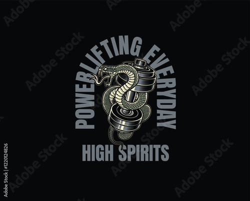 green snake powerlifting illustration