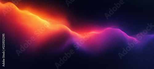 Abstract gradient background with glowing texture in purple pink orange against black for vibrant design
