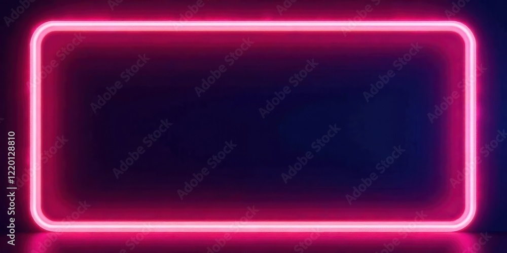 Vibrant Pink Neon Light Frame Glowing in the Dark, Perfect for Modern Design and Digital Art Projects Vibrant Pink Neon Light Frame Glowing in the Dark, Perfect for Modern Design and Digital Art Projects