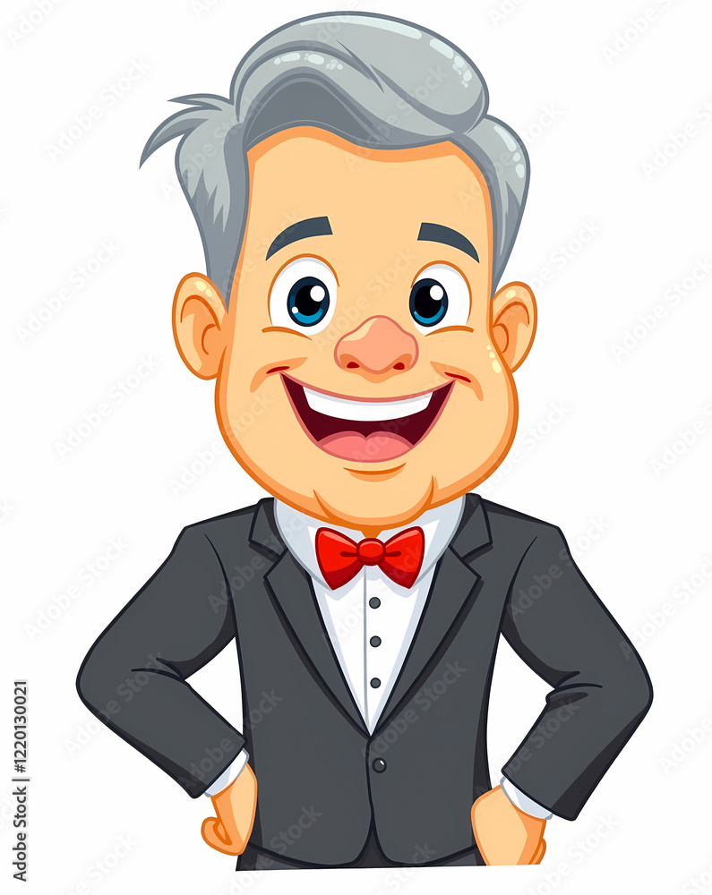 smiling older man in a dark suit and red bow tie smiling older man in a dark suit and red bow tie