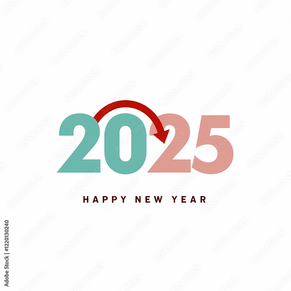 happy new year 2025: a minimalist with a red arrow transitioning to the new year happy new year 2025: a minimalist with a red arrow transitioning to the new year