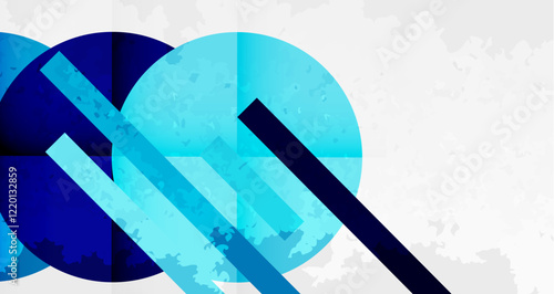 Squares, circles and triangles and grainy noisy texture. Vector Illustration For Wallpaper, Banner, Background, Card, Book Illustration, landing page