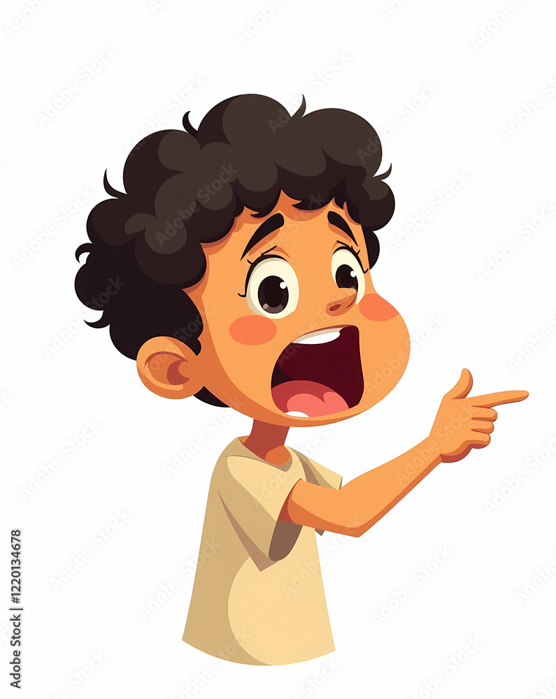surprised cartoon boy pointing with open mouth surprised cartoon boy pointing with open mouth