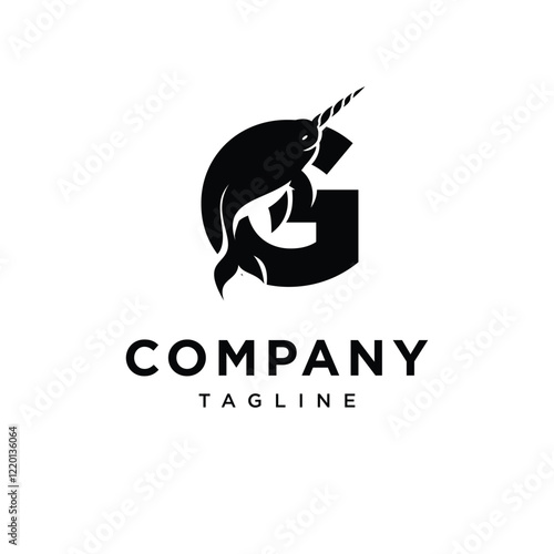 Letter G Narwhals Logo Icon Vector