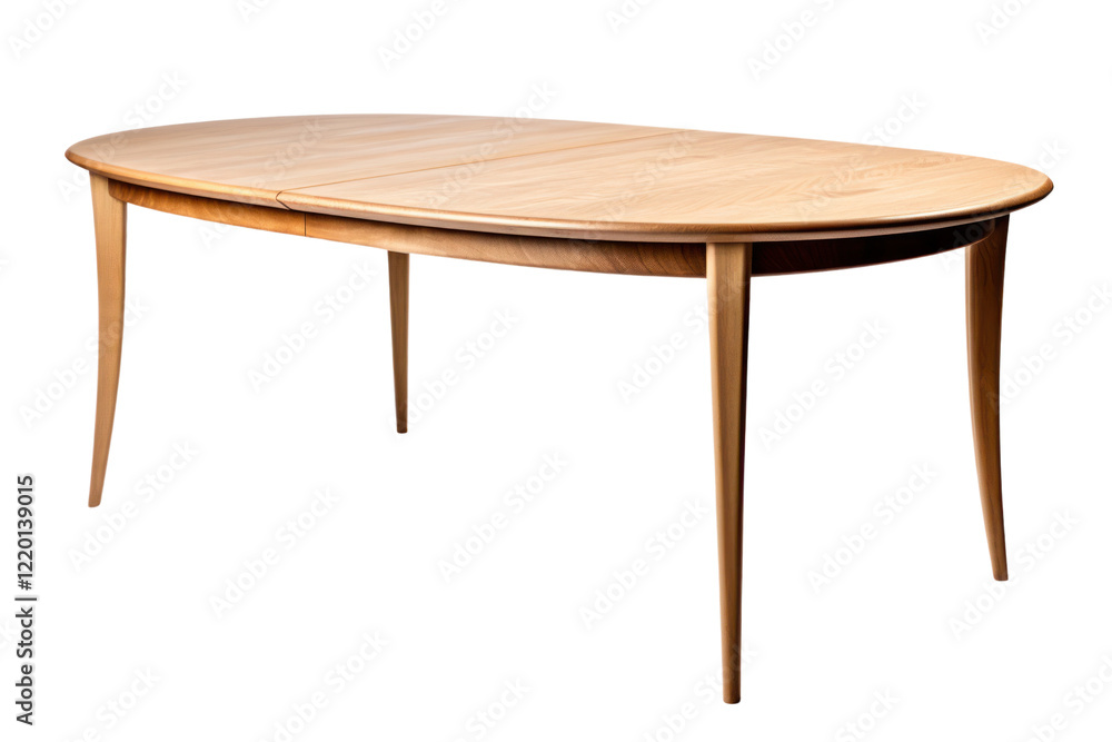 Wooden dining table with a natural finish, featuring four legs and smooth edges, perfect for a modern kitchen or dining room. Wooden dining table with a natural finish, featuring four legs and smooth edges, perfect for a modern kitchen or dining room.