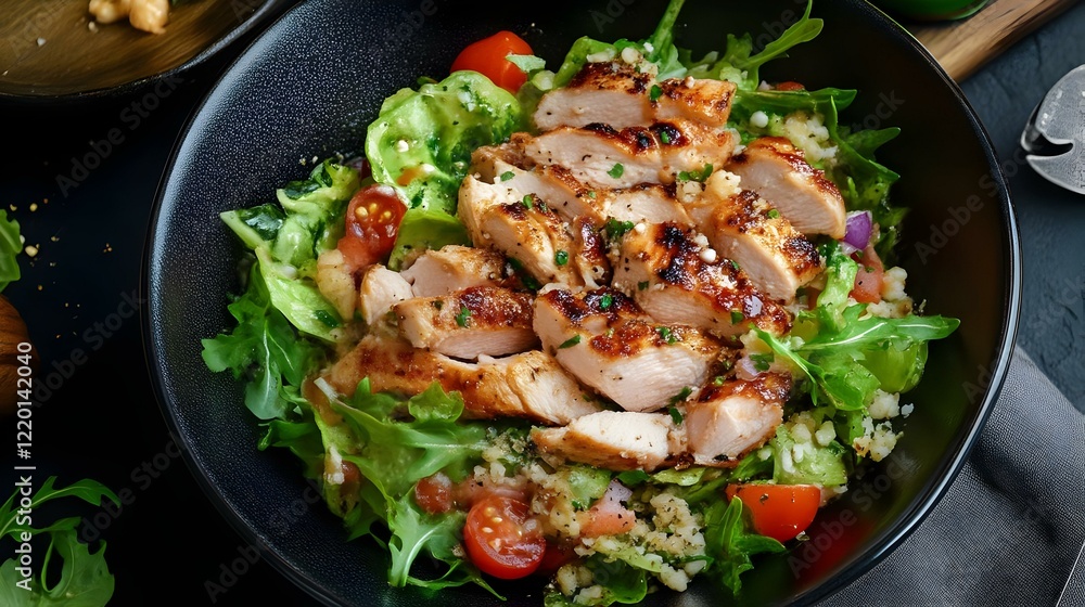 A healthy and delicious chicken ceasar salad A healthy and delicious chicken ceasar salad