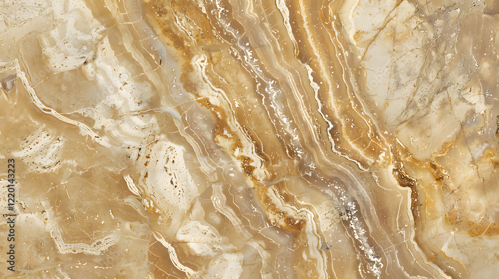 Obraz premium Natural travertine marble texture in warm tones, generative ai