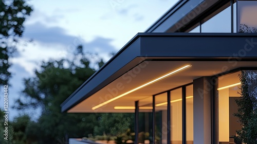 Wallpaper Mural Modern Architecture: Evening Illumination of a Contemporary Home Exterior Torontodigital.ca