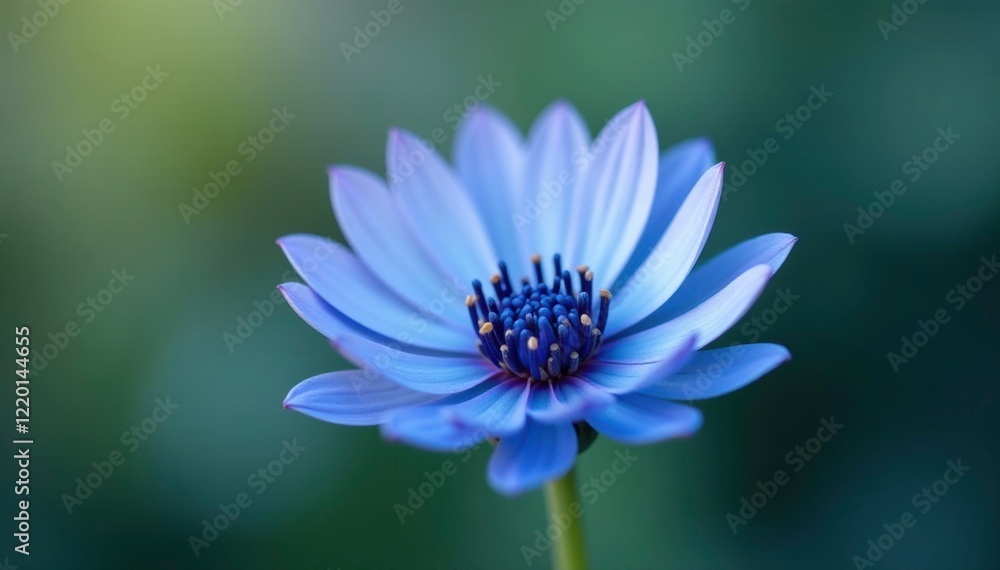 Delicate blue cornflower with open petals and gentle stem, bloom, blossom, flower Delicate blue cornflower with open petals and gentle stem, bloom, blossom, flower