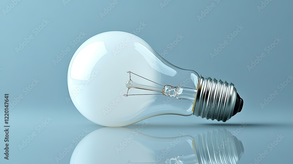 Illuminating Ideas: A Single Light Bulb on a Reflective Surface Illuminating Ideas: A Single Light Bulb on a Reflective Surface