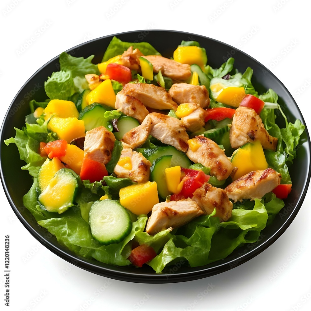 Chicken salad with lettuce mango bell pepper Chicken salad with lettuce mango bell pepper