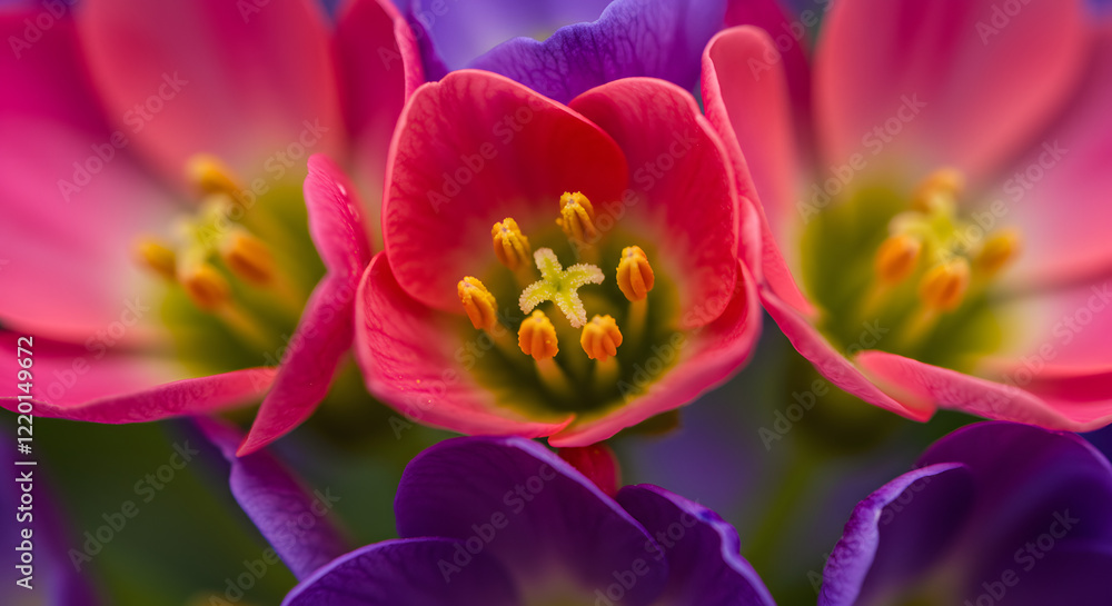 A Macro Lens Perspective on Colorful Flowers in Detail. A Macro Lens Perspective on Colorful Flowers in Detail.