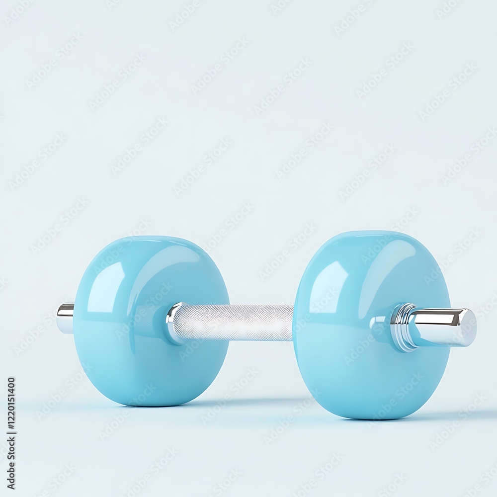 Obraz premium Stylish Blue Dumbbell on a Clean Background for Fitness and Workout Inspiration