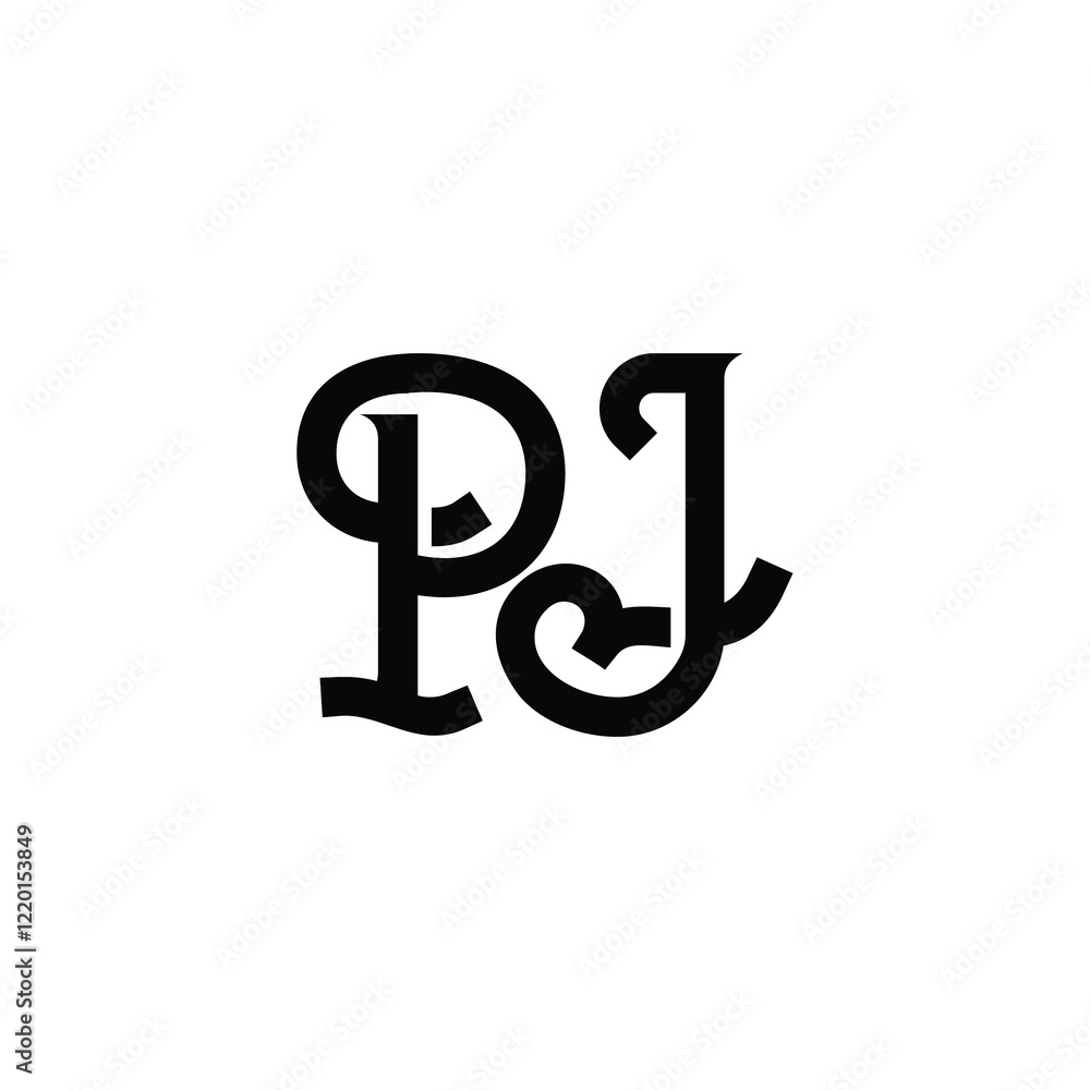 PJ monogram logo design letter text name symbol monochrome logotype alphabet character simple logo PJ monogram logo design letter text name symbol monochrome logotype alphabet character simple logo