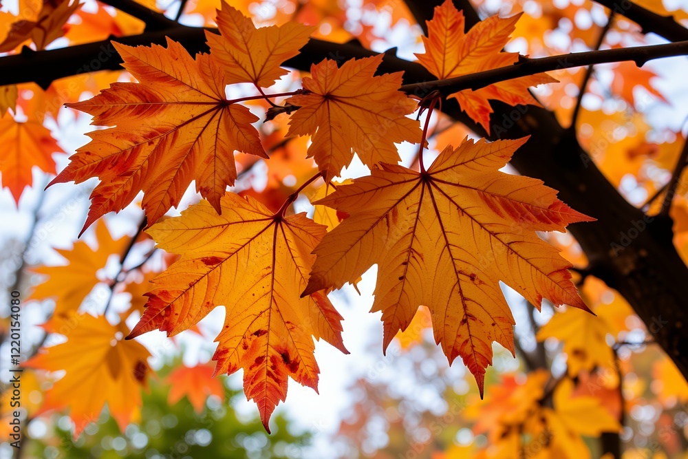 Vibrant Orange and Red Autumn Maple Leaves Close Up Fall Foliage Nature Photography Vibrant Orange and Red Autumn Maple Leaves Close Up Fall Foliage Nature Photography