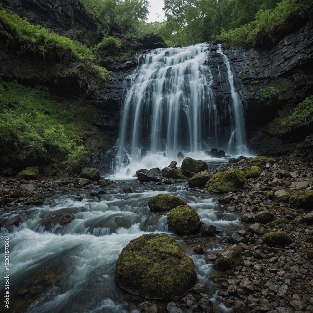 Fototapeta premium What happens when a waterfall dries up or changes its course?