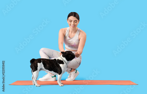 Sporty young woman with her...