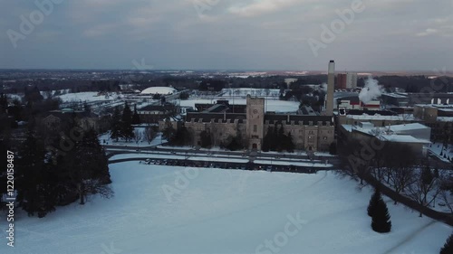 Johnston Hall at Sunset during Winter photo